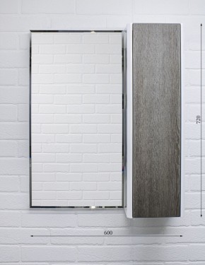 Шкаф-зеркало Uno 60 Дуб серый левый/правый Домино (DU1503HZ) в Губкинском - gubkinskiy.mebel-74.com | фото