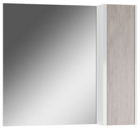 Шкаф-зеркало Uno 80 Дуб серый левый/правый Домино (DU1504HZ) в Губкинском - gubkinskiy.mebel-74.com | фото