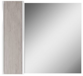 Шкаф-зеркало Uno 80 Дуб серый левый/правый Домино (DU1504HZ) в Губкинском - gubkinskiy.mebel-74.com | фото