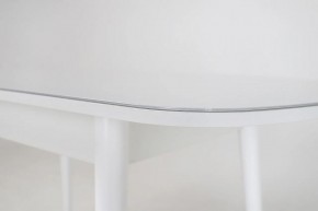 Стол раскладной со стеклом (опоры массив цилиндрический) "Хоста" в Губкинском - gubkinskiy.mebel-74.com | фото